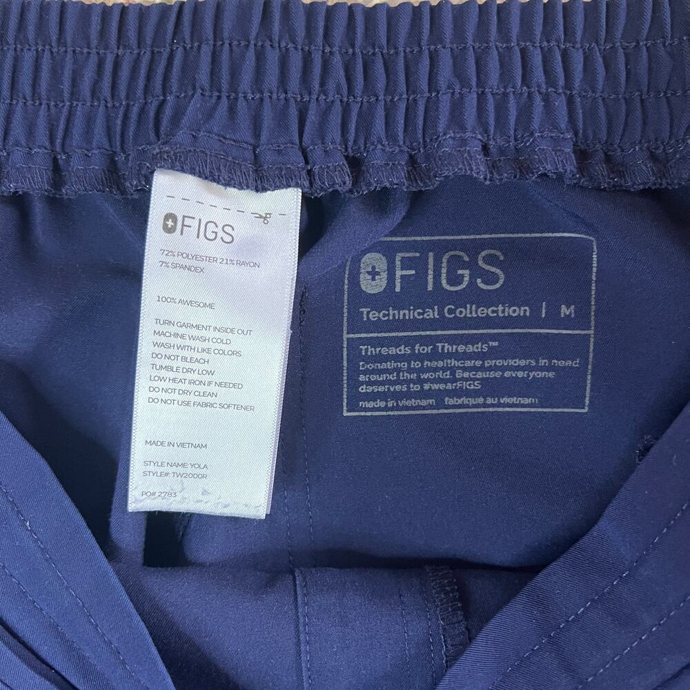 FIGS Yola Scrub Pants Navy Blue Jogger Drawstring Medical Size M - Picture 6 of 13